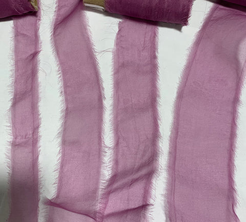 Lilac Hand Dyed 100% Silk Sheer Organza Ribbon ( 4 Widths to choose from)