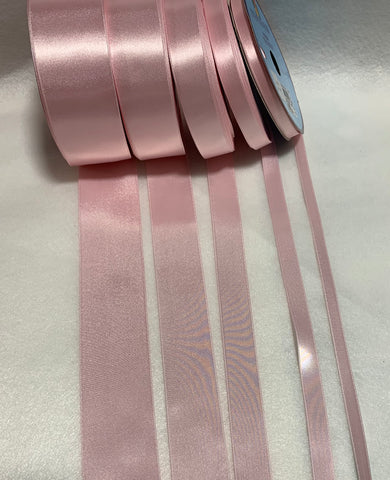 Baby Pink Double Sided Satin Ribbon - Made in France (7 Widths to choose from)