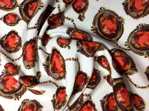 Red Ruby Gems - Crepe Fabric