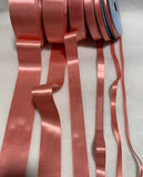 Coral Double Sided Satin Ribbon - Made in France (7 Widths to choose from)