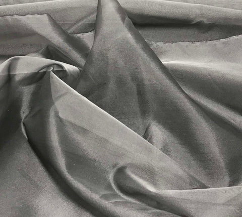 Silver - Silk Organza Fabric