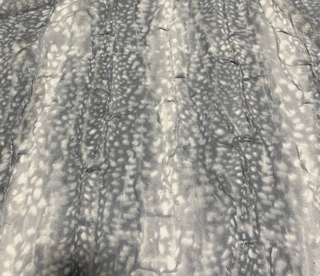 Fawn Silver Gray - Cuddle Minky Faux Deer Fur Fabric