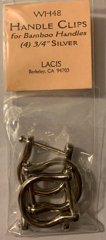 Silver 3/4" Handle Clips for Bamboo Handles