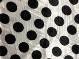 Black on White Polka Dots - Faux Silk Charmeuse Satin Fabric