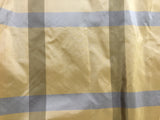 Gold & Gray Plaid - Silk Taffeta Fabric