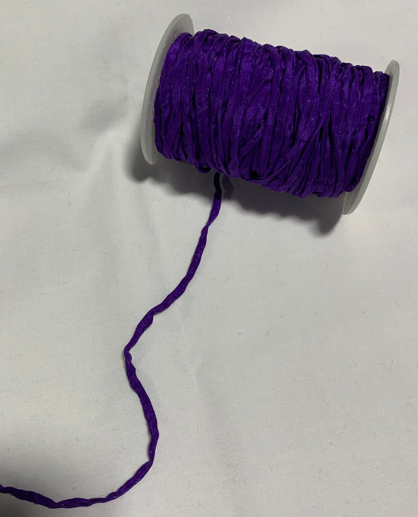 Hand Dyed Violet Purple 100% Pure Silk Cord