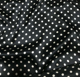 Black and White 3/8" Polka Dots - Silk Charmeuse Fabric