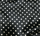Black and White 3/8" Polka Dots - Silk Charmeuse Fabric