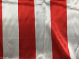 Red & White Wide Stripe - Faux Silk Charmeuse Satin Fabric
