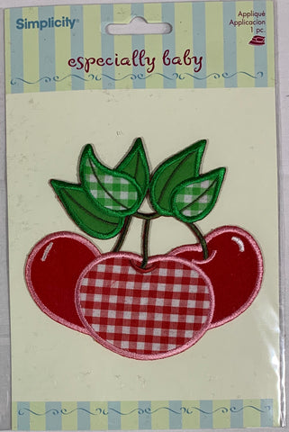 Gingham Cherry Bunch - Iron-On Applique by Wrights