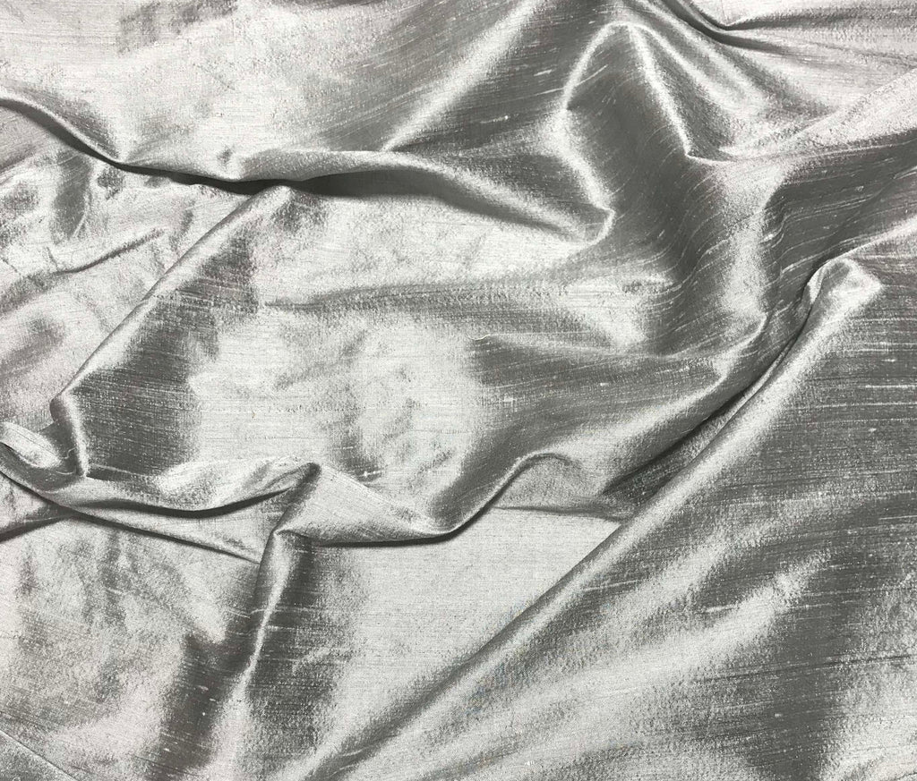Silver - Silk Dupioni Fabric