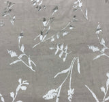 Burnout Devore Satin Fabric - White Wispy Floral