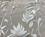 Burnout Devore Satin Fabric - White Large Magnolias Floral