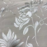 Burnout Devore Satin Fabric - White Large Magnolias Floral
