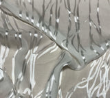 Burnout Devore Satin Fabric - White Twigs