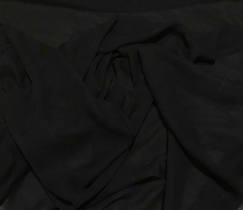 Black - Silk Chiffon Fabric