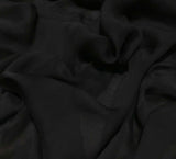 Black - Crinkle Silk Chiffon Fabric