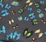 Blue with Butterflies - Silk Chiffon Fabric