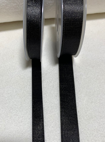 Black with Metallic Gold Double Sided Satin Ribbon Trim Made in France (2 Widths to choose from)