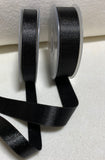 Black with Metallic Gold Double Sided Satin Ribbon Trim Made in France (2 Widths to choose from)