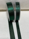Forest Green with Metallic Gold Double Sided Satin Ribbon Trim Made in France (2 Widths to choose from)