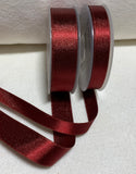 Burgundy Red with Metallic Gold Double Sided Satin Ribbon Trim Made in France (2 Widths to choose from)