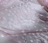 Ballerina Pink Squares - Burnout Devore Silk Satin