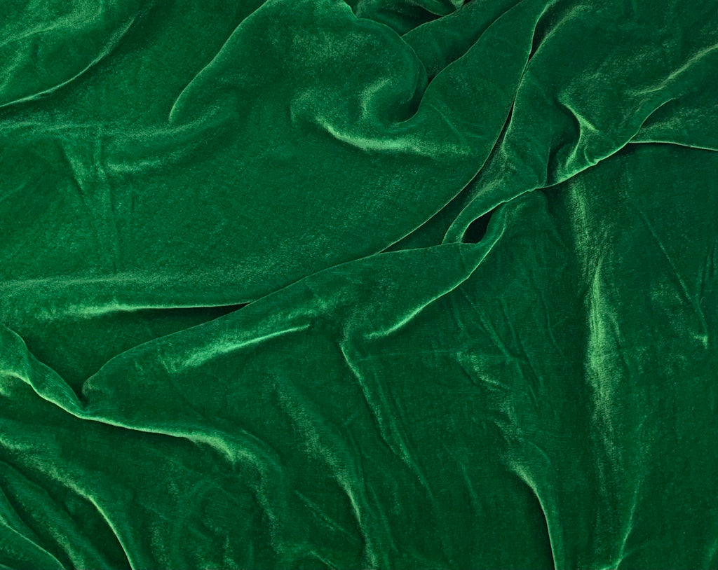 Emerald Green - Silk Velvet Fabric