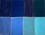 Big Blues Sample Set - Hand Dyed Silk Velvet - 1/4 Yard x 45" Each