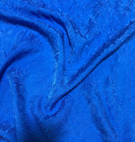 Periwinkle Blue Paisley - Hand Dyed Silk Jacquard