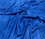 Periwinkle Blue Floral - Hand Dyed Silk Jacquard