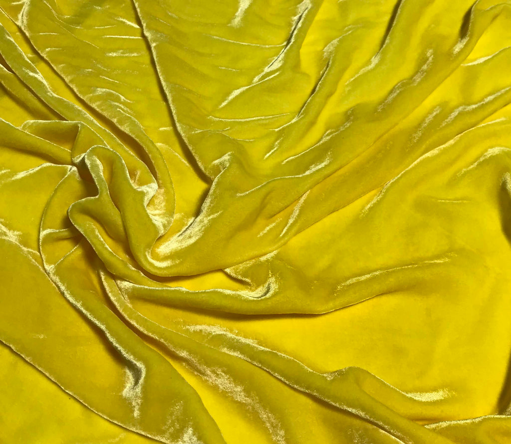 Sunshine Yellow - Hand Dyed Silk Velvet