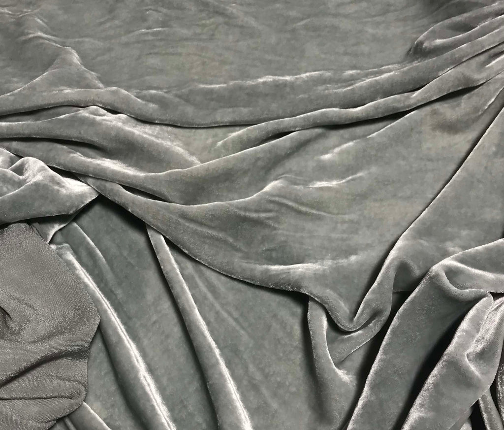 Sage Gray - Hand Dyed Silk Velvet