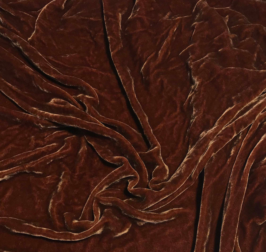 Deep Amber - Hand Dyed Silk Velvet