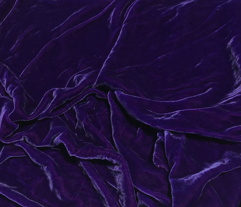Bright Purple - Hand Dyed Silk Velvet