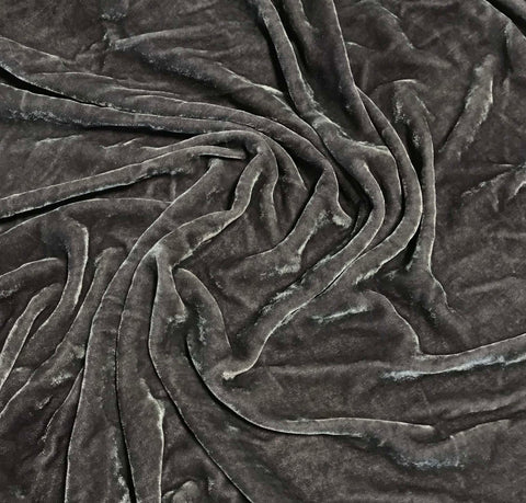 Gunmetal Gray - Hand Dyed Silk Velvet