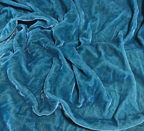 Victorian Blue  - Hand Dyed Silk Velvet
