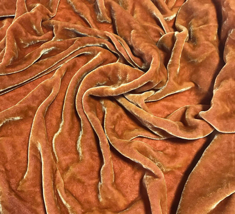 Red Cinnamon - Hand Dyed Silk Velvet