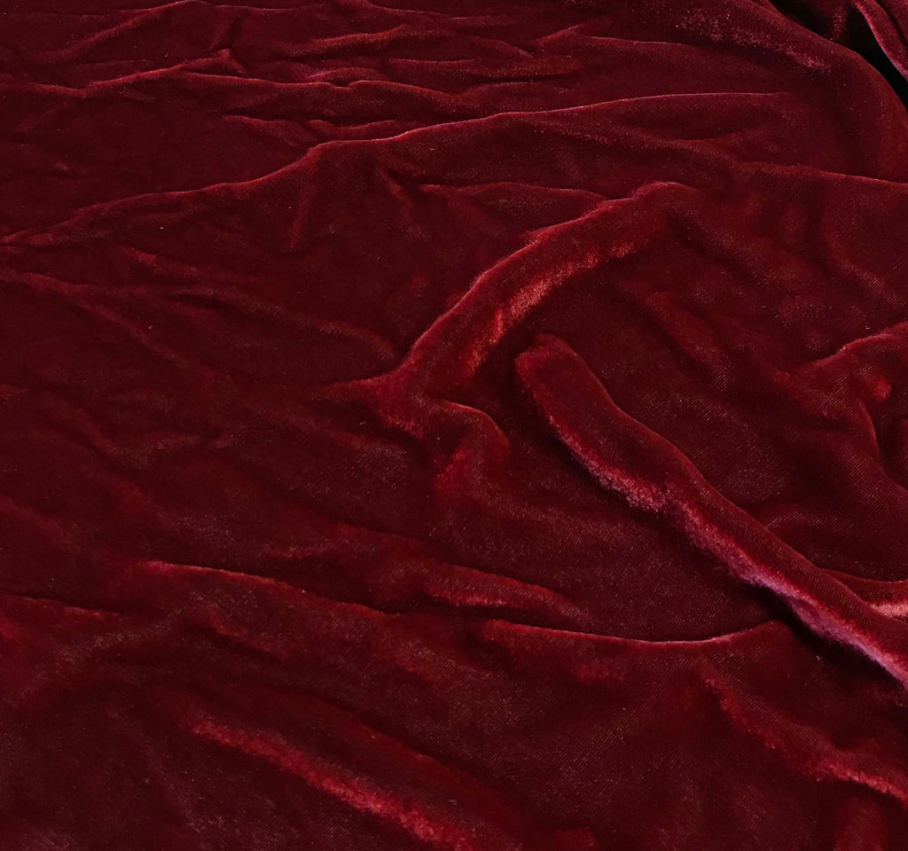 Brick Red - Hand Dyed Silk Velvet