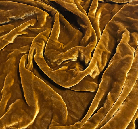 Golden Amber  - Hand Dyed Silk Velvet