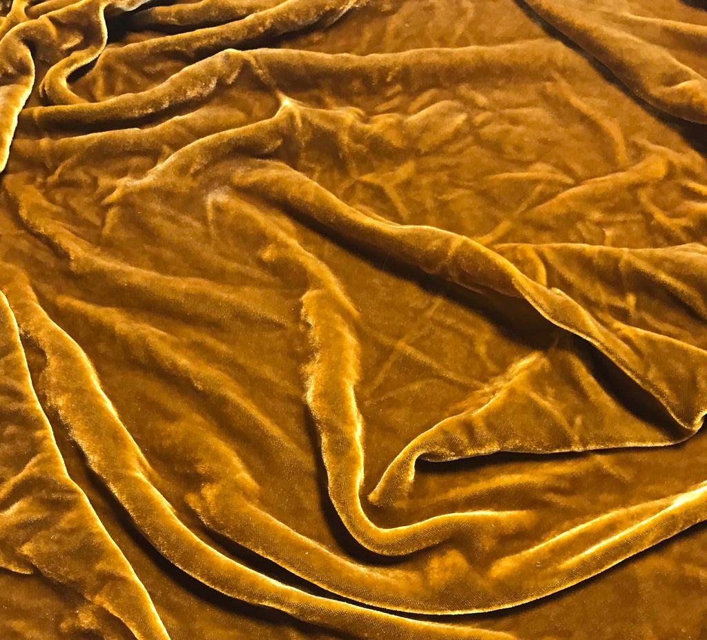 Golden Amber  - Hand Dyed Silk Velvet