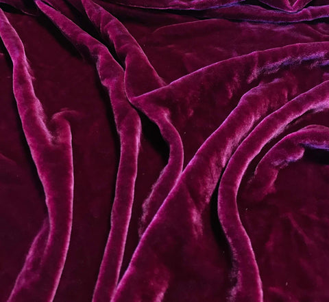 Raspberry Pink - Hand Dyed Silk Velvet
