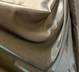 Iridescent Pewter Taupe - Faux Silk Taffeta Fabric
