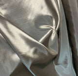 Iridescent Pewter Taupe - Faux Silk Taffeta Fabric