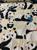 Big Panda Bears - Kokka Japan Cotton Double Gauze Fabric