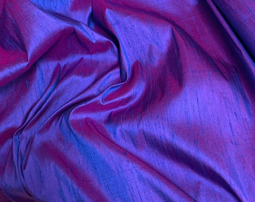 Royal Blue & Hot Pink - Silk Dupioni Fabric