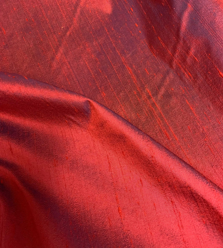 Iridescent Red/ Blue - Silk Dupioni Fabric