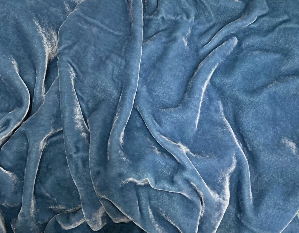 Evening Blue - Hand Dyed Silk Velvet