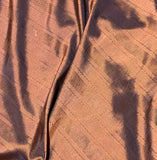 Orange Copper Stripe - Faux Silk Taffeta Fabric
