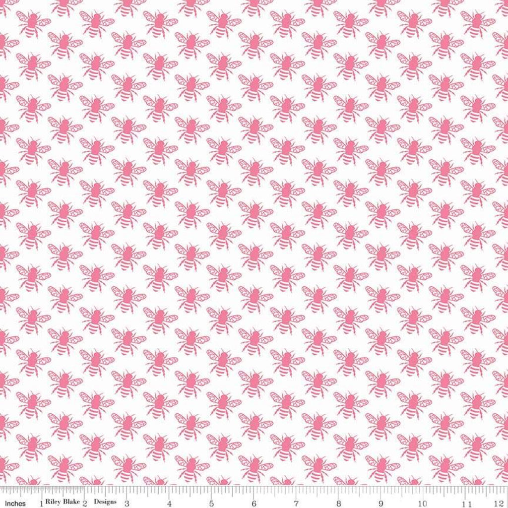 In the Meadow Honey Bee Pink- Riley Blake Cotton Fabric